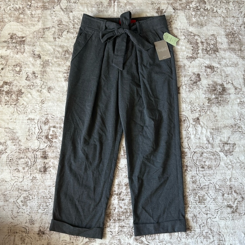 ANTHROPOLOGIE Cartonnier Belted Barton Crop Trousers Pants NWT